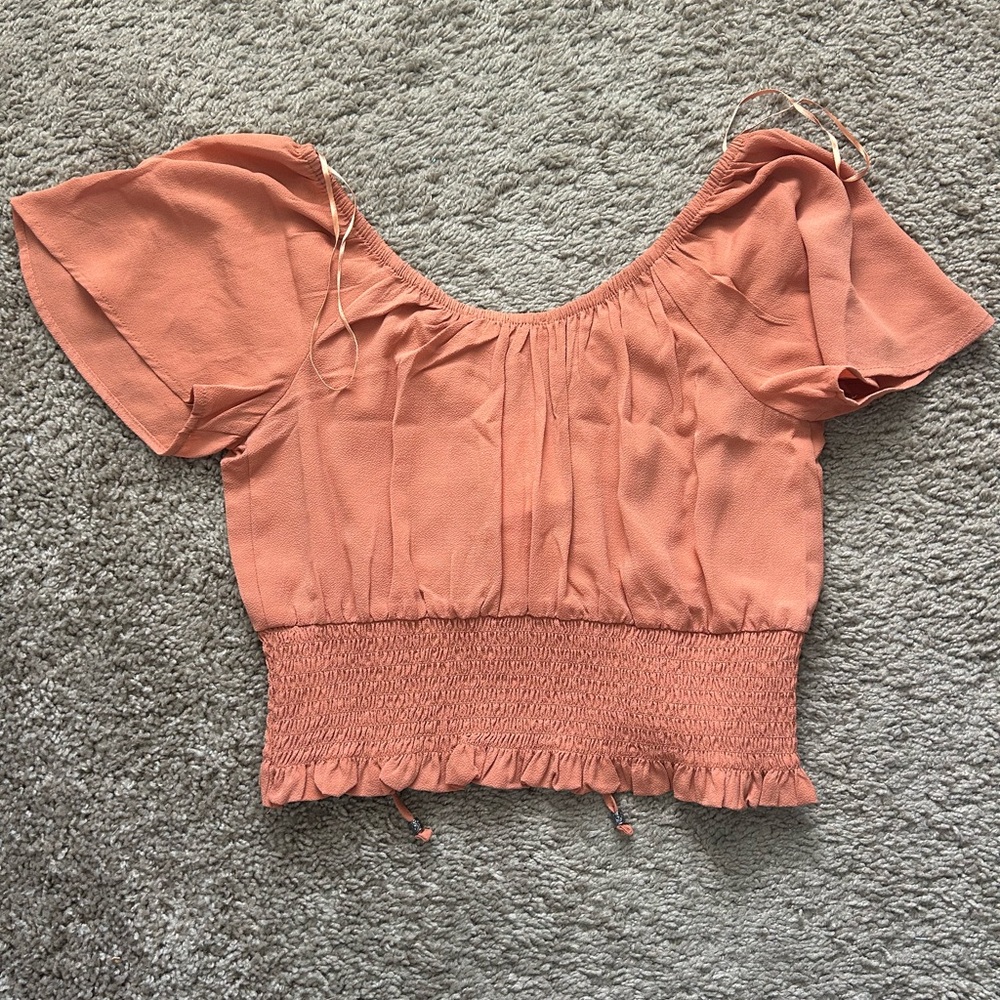 Orange blouse size small brand pink rose